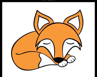 Sleeping Fox PNG | Fox Design | Fox Clipart | Digital PNG Download