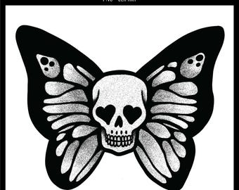 Butterfly Skull PNG | Skull Design | Butterfly Clipart | Digital PNG Download
