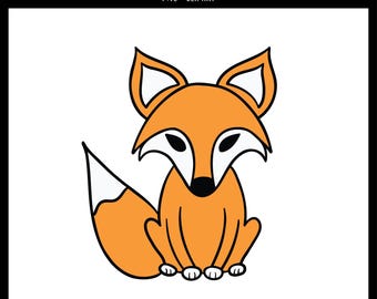 Sitting Fox PNG | Fox Design | Fox Clipart | Digital PNG Download