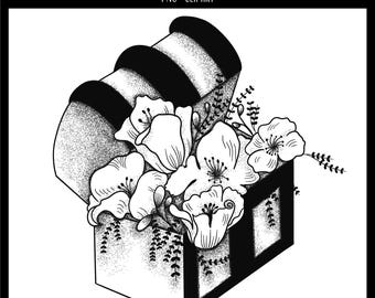 Treasure of Flowers PNG | Treasure Chest Design | Flowers Clipart | Digital PNG Download