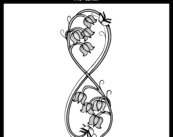 Infinity Flowers PNG | Infinity Design | Lily of the Valley Clipart | Digital PNG Download