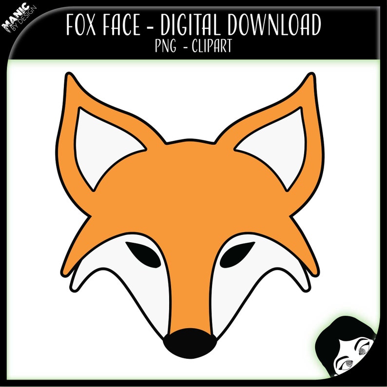 Fox Face PNG Fox Face Design Fox Face Clipart Digital PNG Download - Etsy