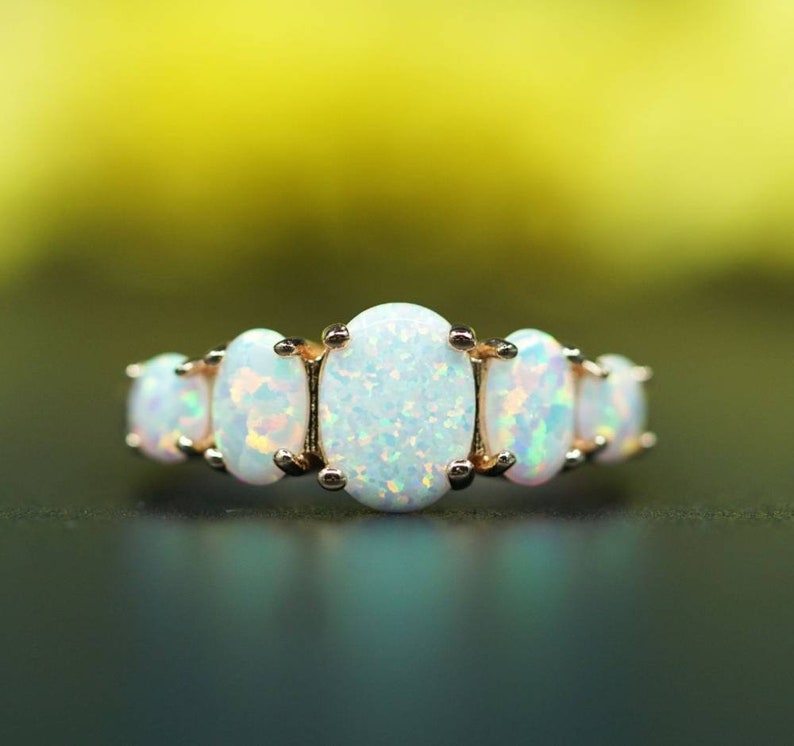 Opal Gemstone Ring Ethiopian Opal 92.5 silver Ring 14k Yellow Gold Rose Gold Birthstone October Ring For Women/'s and Men/'s.