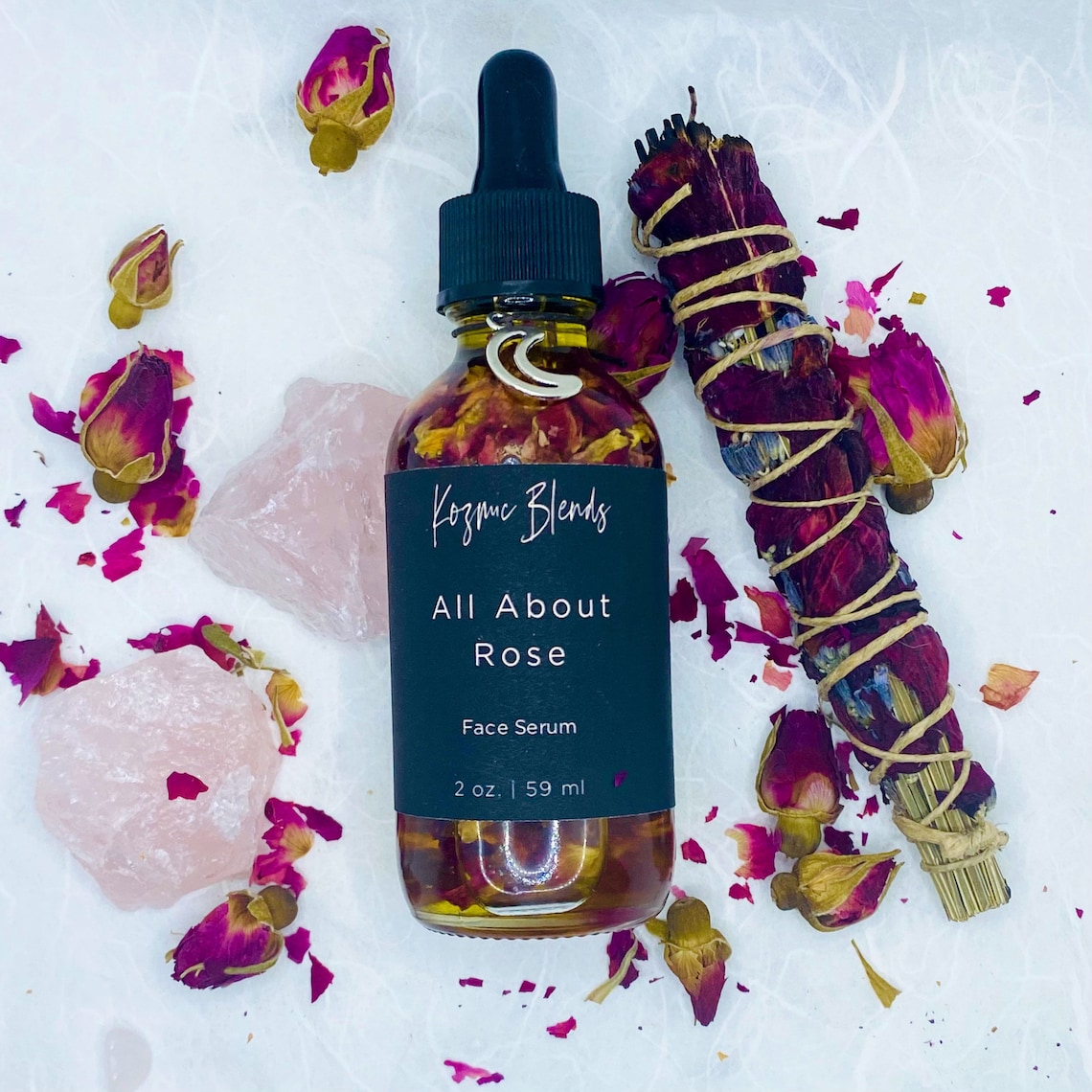 Organic Rose infused facial serum. Serum for hydrated Etsy