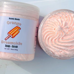 Orange Dreamsicle Foaming Sugar Scrub| Soap + Scrub|Whipped Sugar Scrub| Exfoliating Sugar Scrub