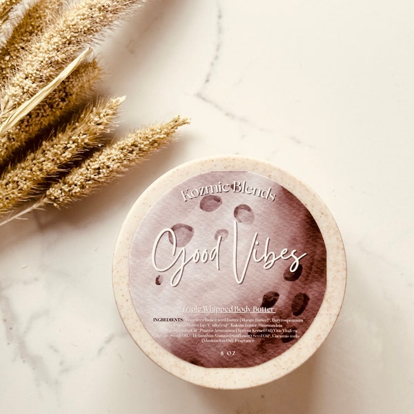 Good Vibes Whipped Body Butter| Salted Caramel & Pistachio Body Butter|Whipped Shea Butter|Luxury Inspired Body Butter