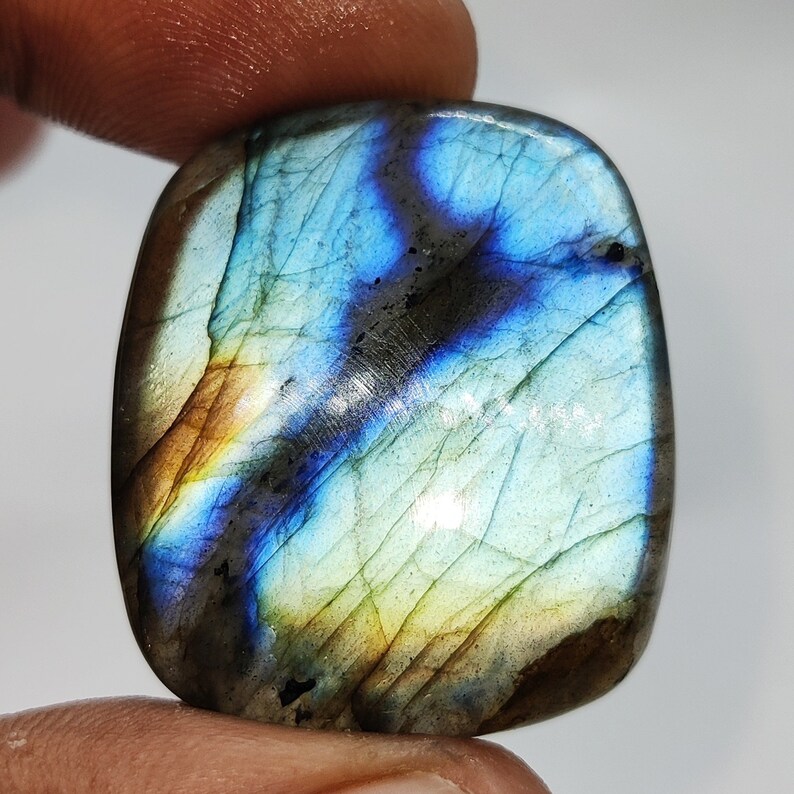 100/% Natural Labradorite Cabochon Cushion Shape Loose Gemstone Multi Fire Labradorite Jewellery Making 55 Ct 30x26x7 MM