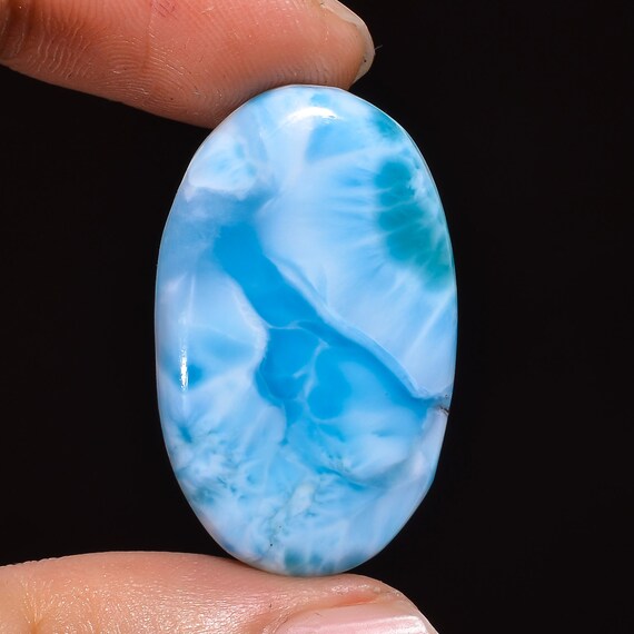 100/% Natural 1 Pair Larimar Oval Shape Cabochon Loose Gemstone For Making Earrings 12 Ct 14X10X5 mm MA-191