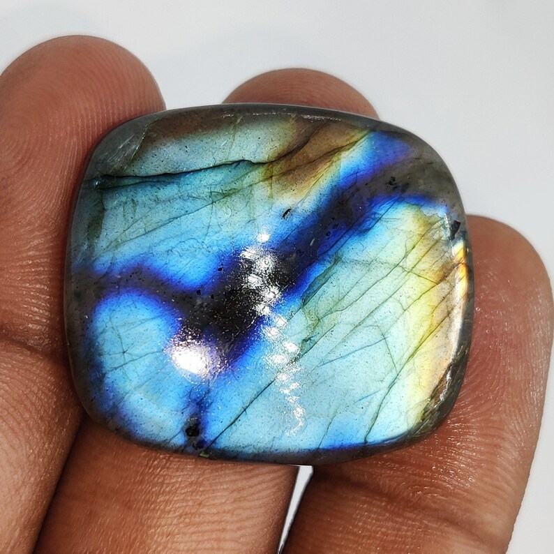 100/% Natural Labradorite Cabochon Cushion Shape Loose Gemstone Multi Fire Labradorite Jewellery Making 55 Ct 30x26x7 MM