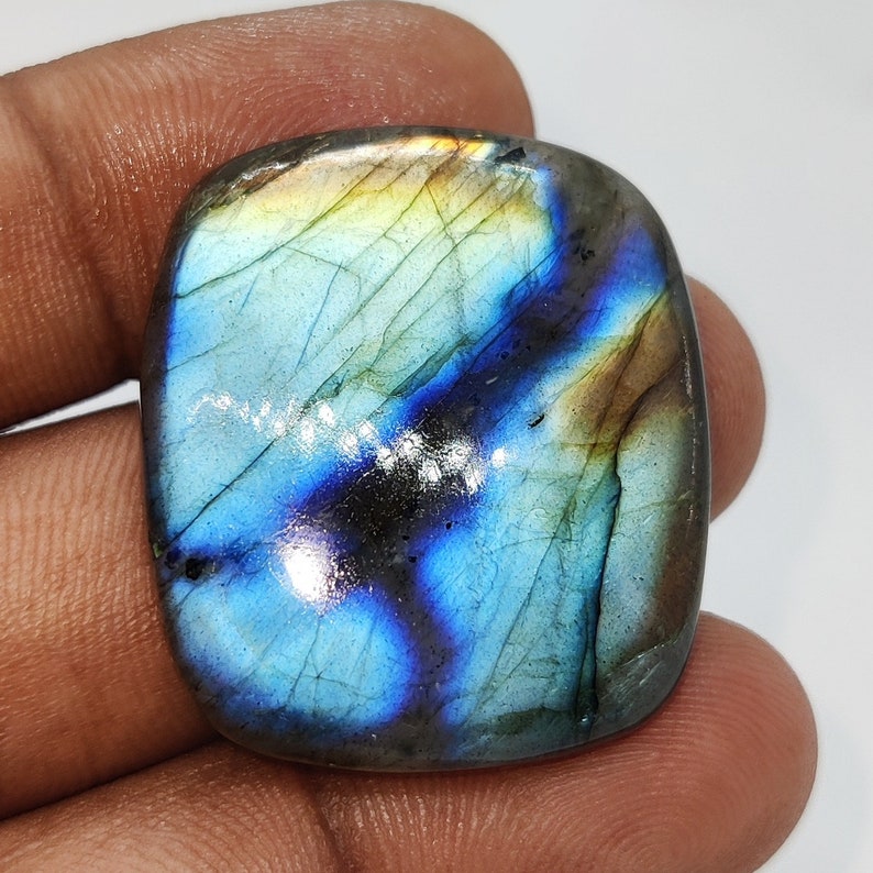 100/% Natural Labradorite Cabochon Cushion Shape Loose Gemstone Multi Fire Labradorite Jewellery Making 55 Ct 30x26x7 MM
