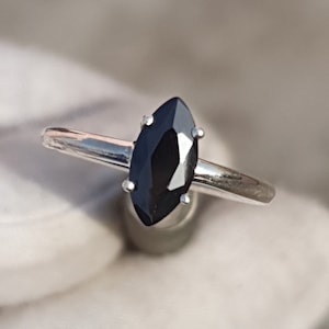Black Onyx Ring marquise Cut Onyx Ring-Black Onyx Silver Ring-14K Gold Onyx Ring-Engagement Onyx Ring-Stackable Ring-Onyx Ring-Gift For Her