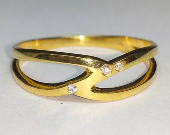 Diamond Wedding Band-Gold Plated Band-14kt Gold Band-Gold Band Ring-Engagement band-Gold ring-925 Silver Band Ring-Cz Handmade Gold Ring