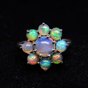 Natürlicher Feueropal Ring-Opal Hochzeit Ringe-Oktober Birthstone Ring-Opal Silber Ring-Rose Gold Opal Hochzeit Ring-Feuer Opal Ring-Geschenk für sie.