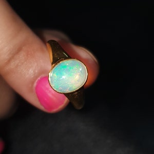 Natural Opal Ring - Ethiopian Opal Ring - Silver Opal Ring Women - Gold Opal Ring - Fire Opal Ring - Stackable Ring - Opal Engagement Rings