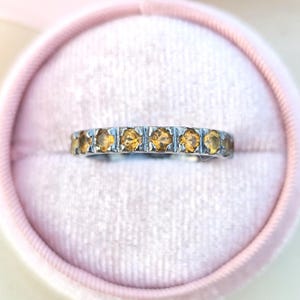 Banda de eternidad de ópalo de 14 k/Anillo de oro macizo de /Anillo de plata esterlina/Anillo de piedra natal de octubre/Anillo de promesa