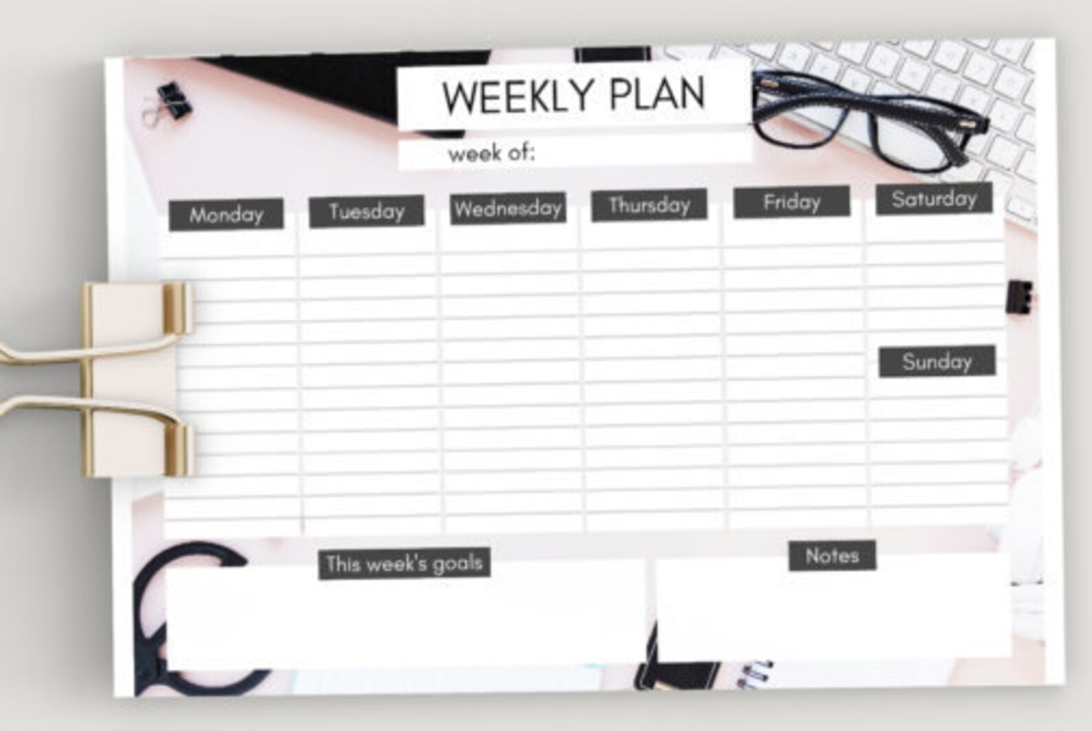 Landscape Weekly Planner Printable Weekly Planner Weekly | Etsy