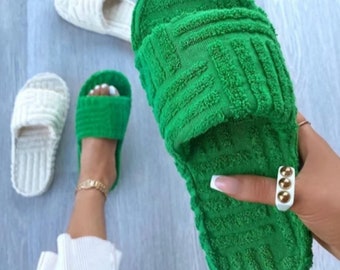 Luxury comfy slippers, sliders, sandals, summer, winter shoes