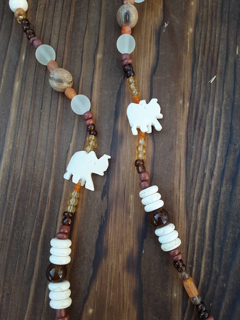 Neutral Elephant beaded Necklace