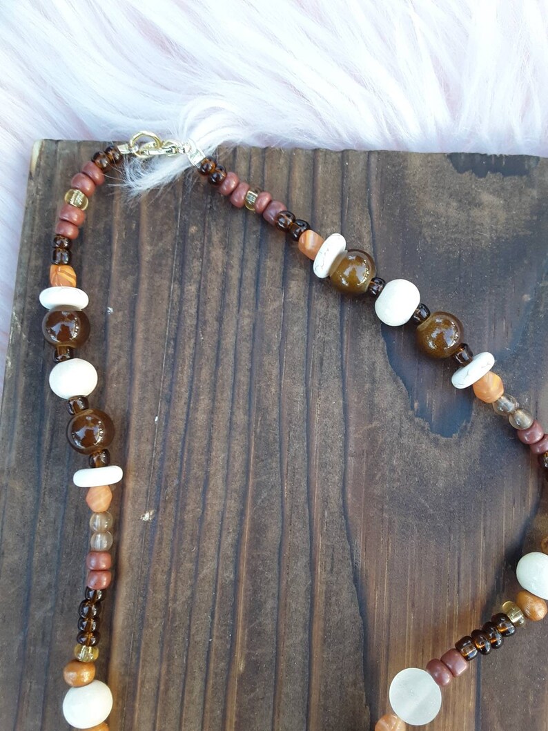 Neutral Elephant beaded Necklace