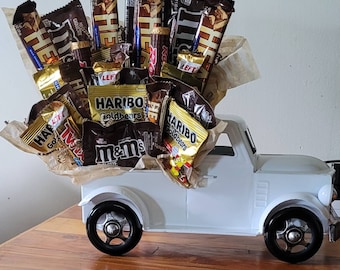 Metal White Truck Candy Bouquet