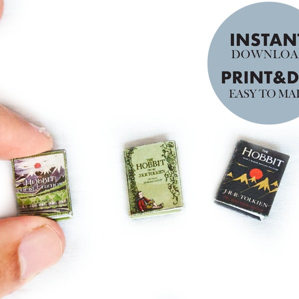 Miniature Books THE HOBBIT template, Instant Download and Printable