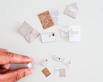 Miniatur Briefumschläge/Briefe Vintage, DIY Vorlage/Download