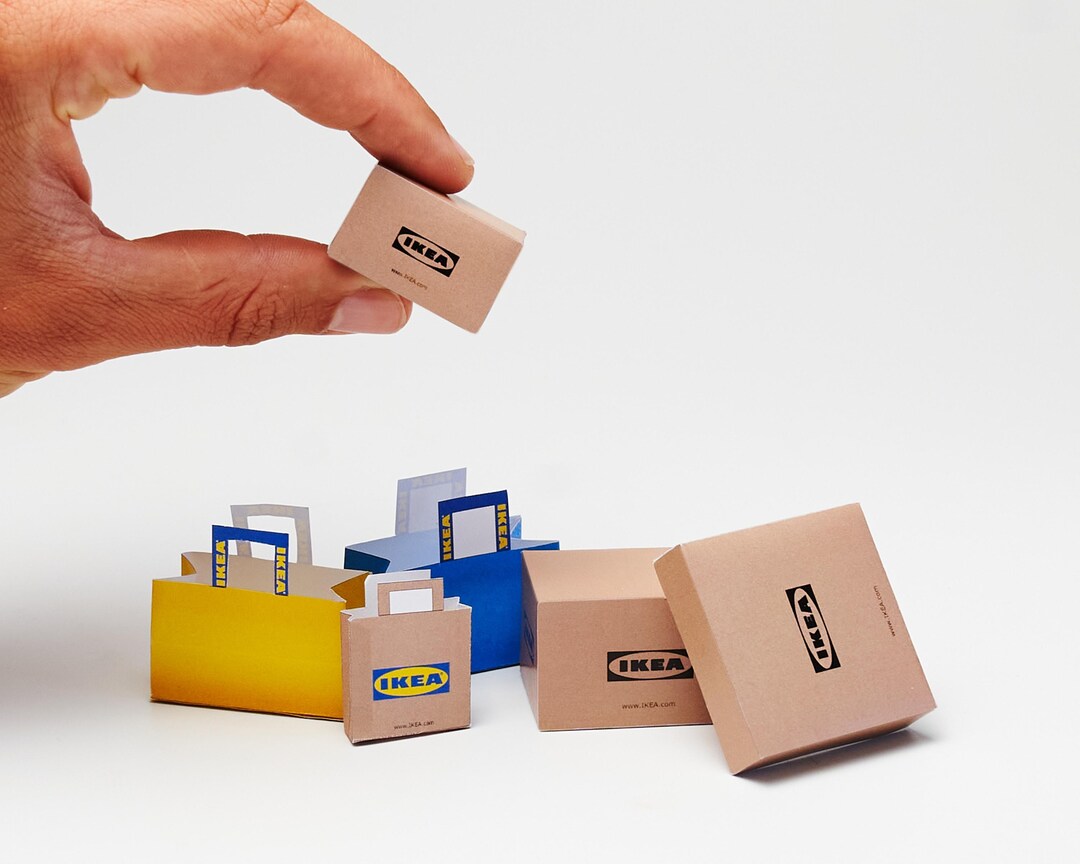Miniature IKEA Boxes/bags, Printable 16 Template Etsy