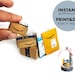 Mini AMAZON BOX 1:6 + ENVELOPE template, Instant Download printable Packages