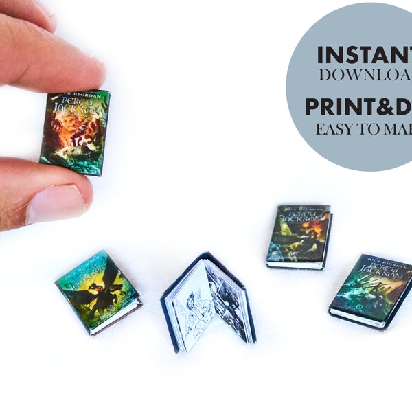 PERCY JACKSON Miniature book template, Tiny book DIY, Instant download