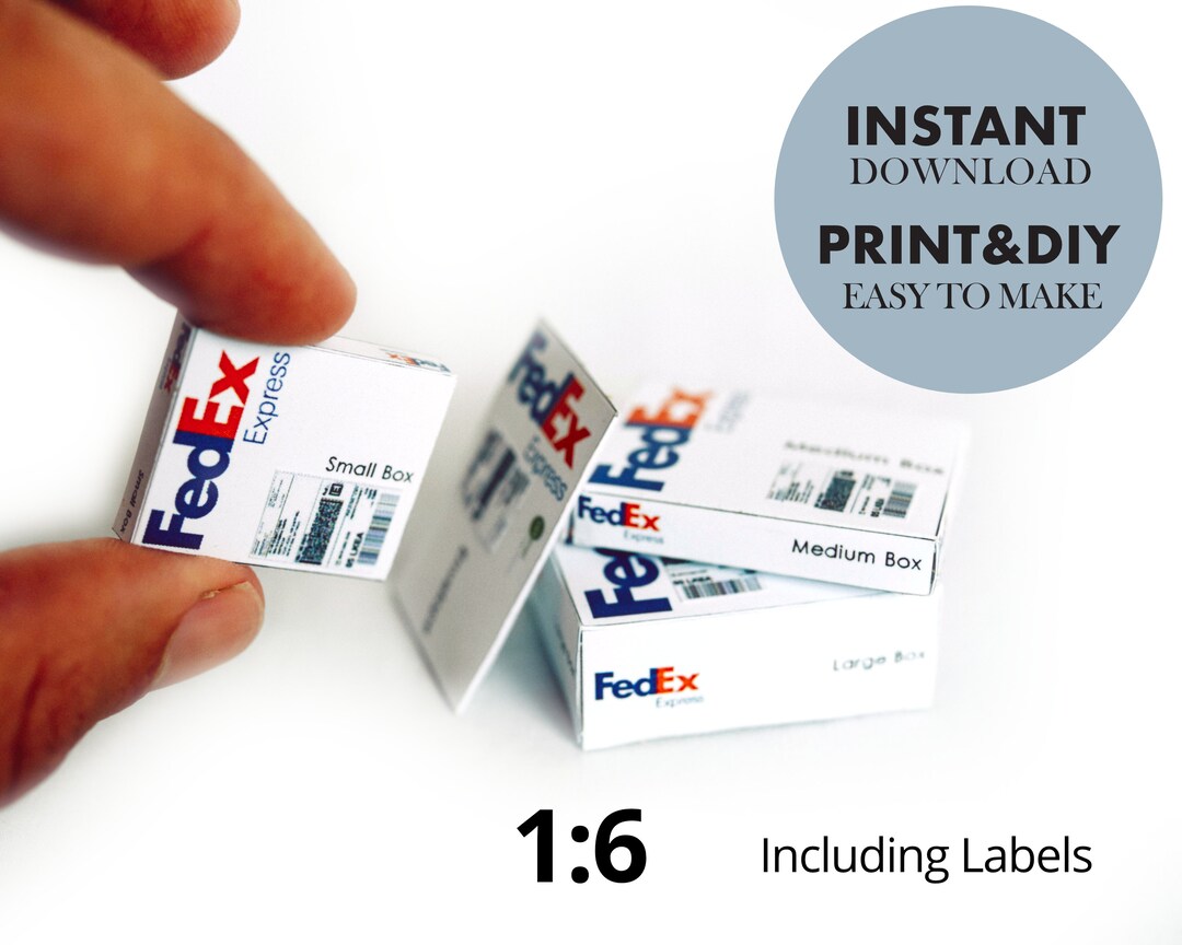 Mini 1:6 Fedex Express Box Template, Instant Download Printable ...