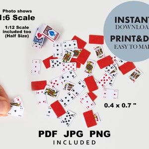 Mini Playing Card Deck Template, Printable DIY Download File - Etsy