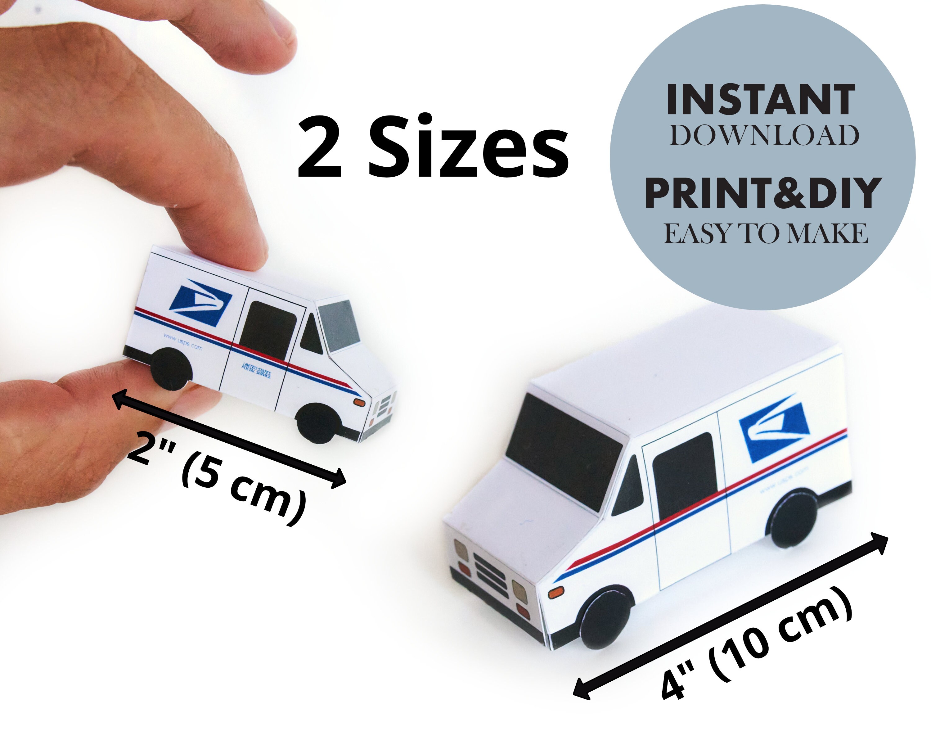 Mini Mail Van Truck Template DIY Printable Download Etsy