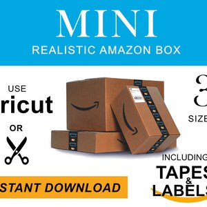 Mini AMAZON BOX template Instant Download printable Packages | Etsy