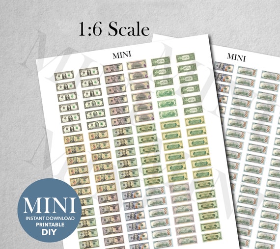 miniature money us dollar bills printable play money for etsy norway