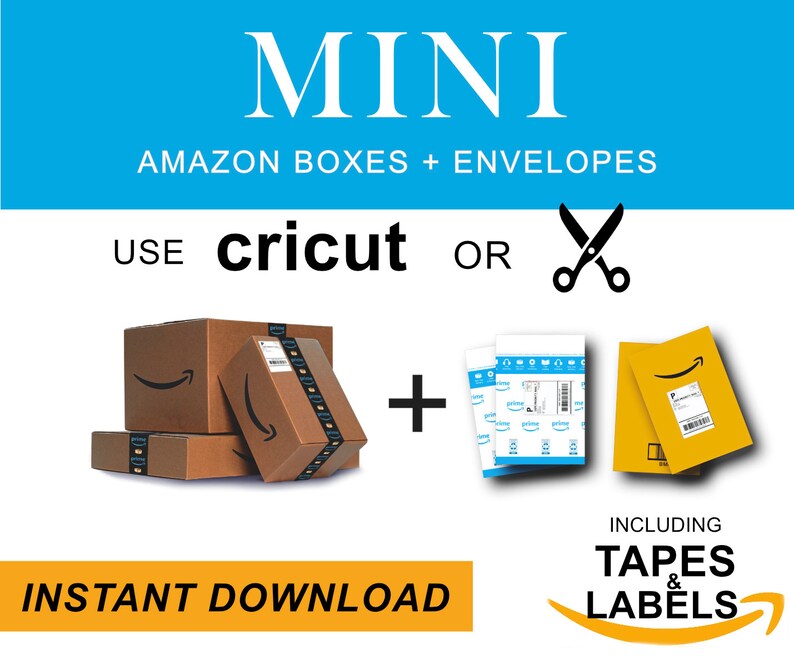 Mini AMAZON BOX ENVELOPE template Instant Download Etsy