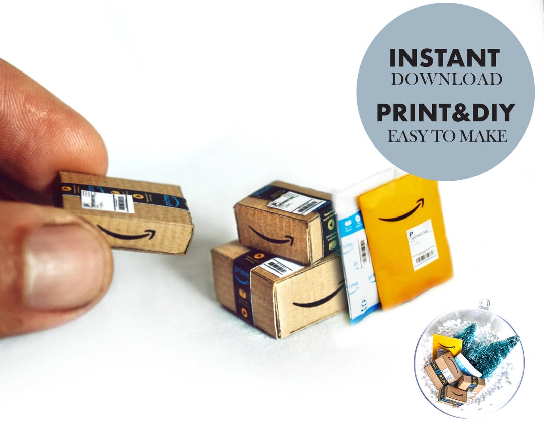 Mini AMAZON BOX 1:12 ENVELOPE Template, Instant Download Printable ...