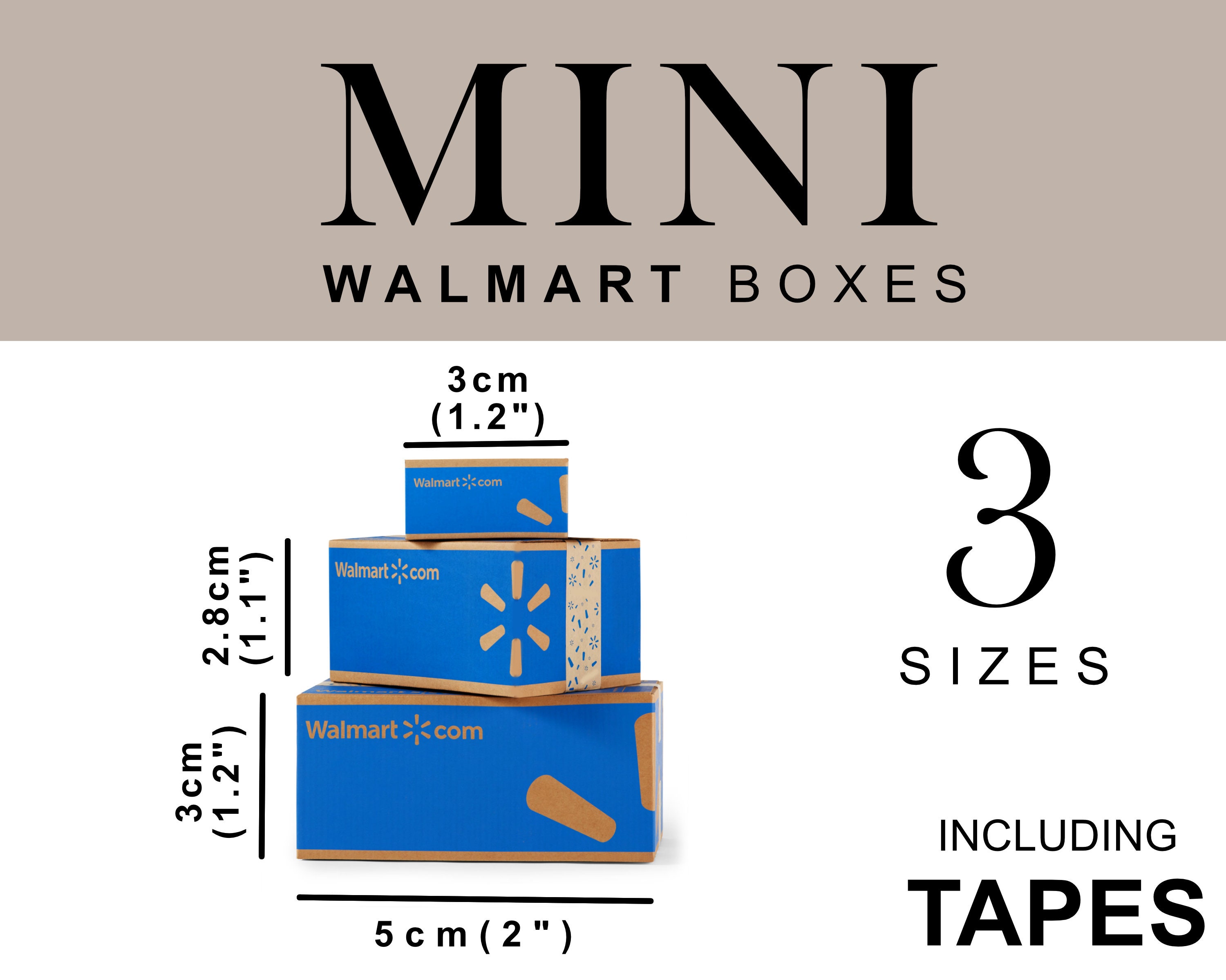 Mini WALMART BOX template Instant Download printable Packages Etsy
