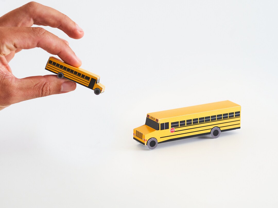 Miniature School Bus Template, Printable Download - Etsy