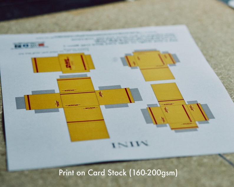 Mini DHL Express Shipping Box Template Instant Download Etsy Australia