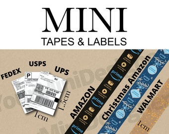 Mini 1:6 Mail Tapes und Versandaufkleber Vorlage (Amazon, Walmart, Fedex, UPS, USPS), sofort downloadbar und ausdruckbar