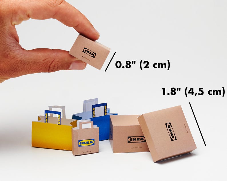 Miniature IKEA Boxes/bags, Printable 16 Template Etsy
