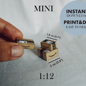 Mini Amazon Box 1:12 Template, Instant Download Printable Packages - Etsy
