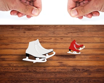 Mini Ice Skates Ornament. 1:6 and 1to12  template, Instant download printable file