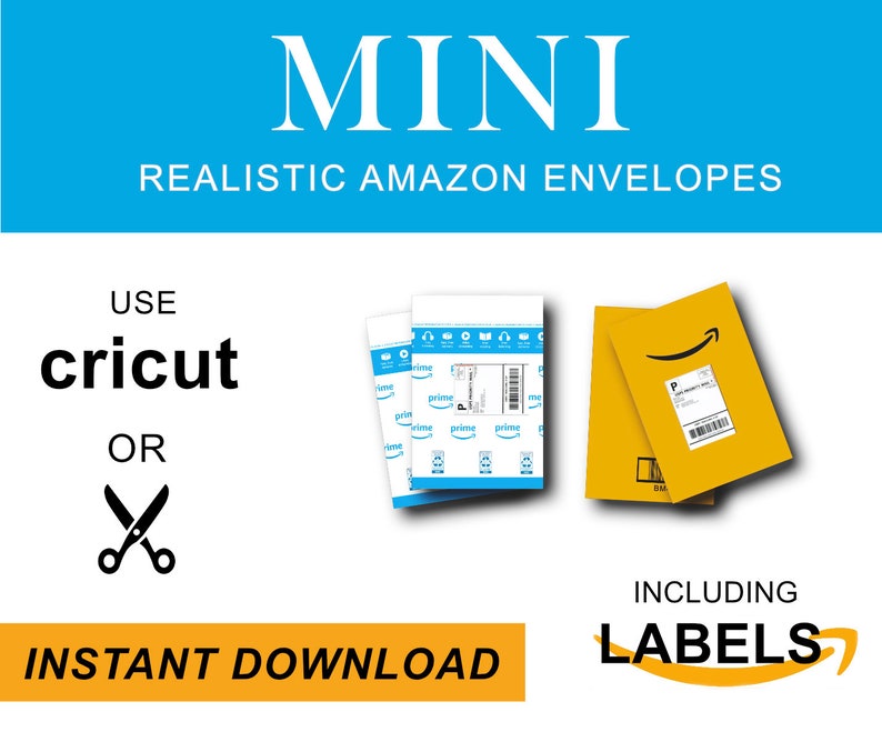 Mini AMAZON Envelope template Instant Download printable Etsy