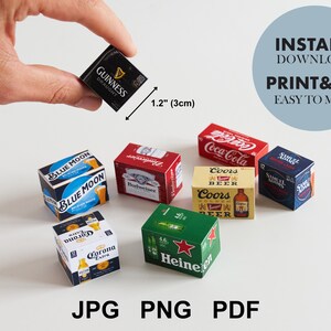 Miniature Beer Packs 1:6, Printable Beverage Download Boxes - Etsy