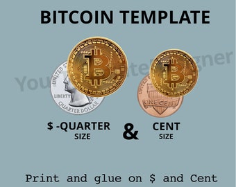 BITCOIN TEMPLATE for US-Dollar and Cent, Instant download and print