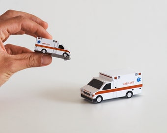 Mini Ambulance Van/Truck Vorlage, DIY druckbare Download
