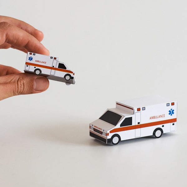 Mini Ambulance Van/Truck Template, DIY printable download