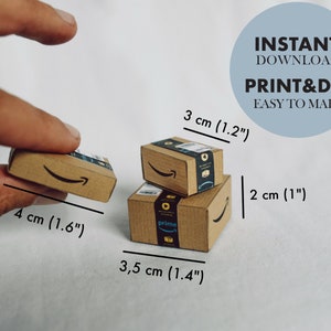 Mini AMAZON BOX 1:6 Template, Instant Download Printable Packages - Etsy