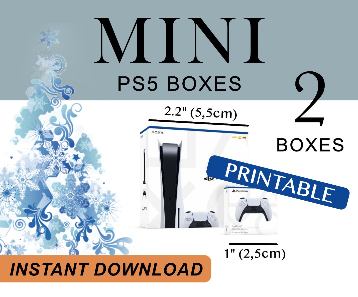 Mini PS5/Playstation Console BOX for Ornament template Etsy
